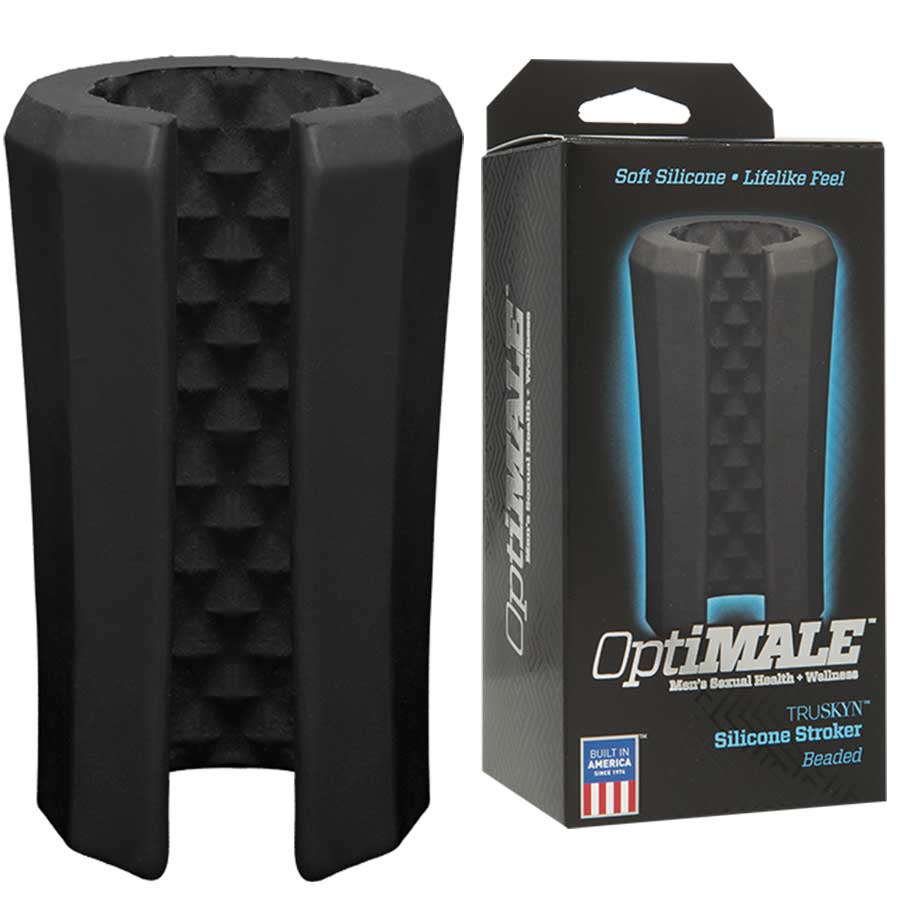 Platinum Silicone Split Sleeve Beaded Male Masturbator &amp; Stroker by Optimale Masturbators