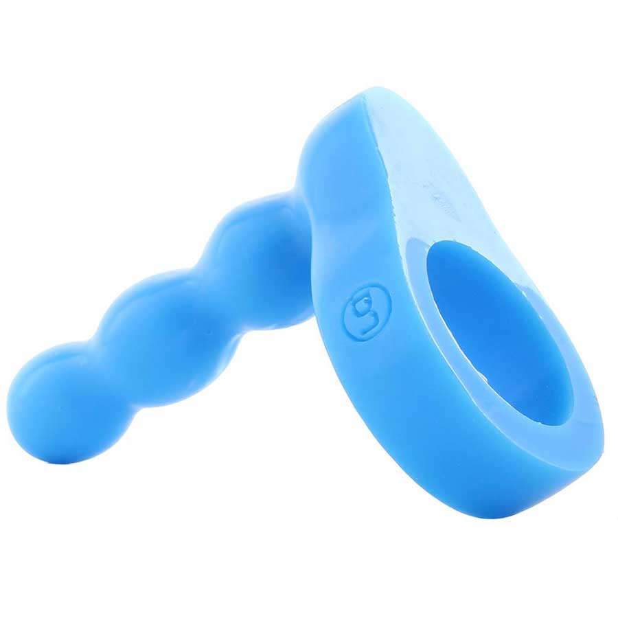 Platinum Silicone The Double Dip 2 Cock Ring Plug in Blue by Doc Johnson Cock Rings