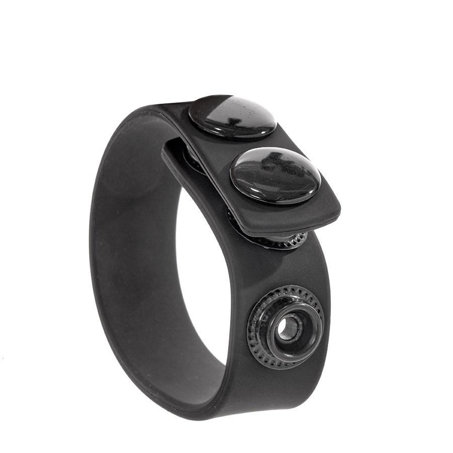 Quick 3 Snap Adjustable Black Silicone Cock Ring for Men Cock Rings