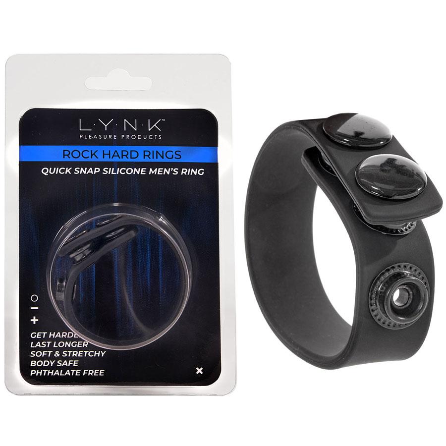 Quick 3 Snap Adjustable Black Silicone Cock Ring for Men Cock Rings
