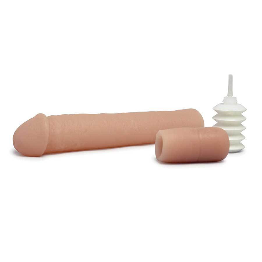 Real Skin Penis Extension Sleeve 9 Inch Tan Cock Sheath by Healthy Vibes Cock Sheaths