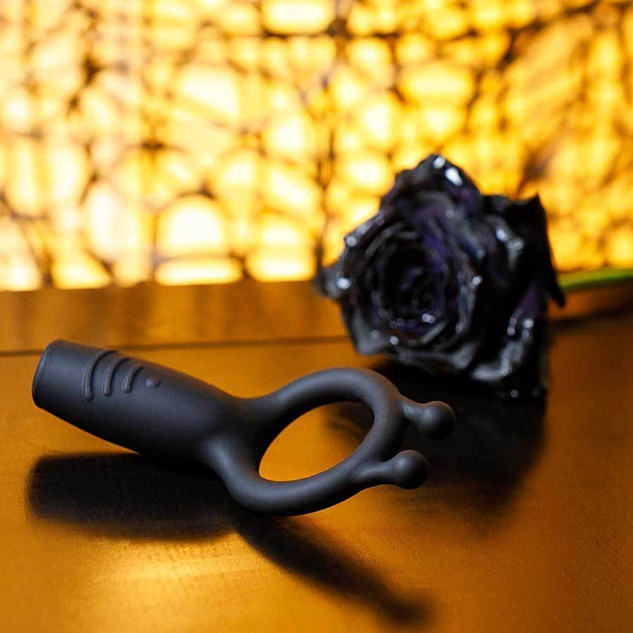 Rechargeable Silicone Vibrating Black Cock Ring By Lynk Pleasure Cock Rings
