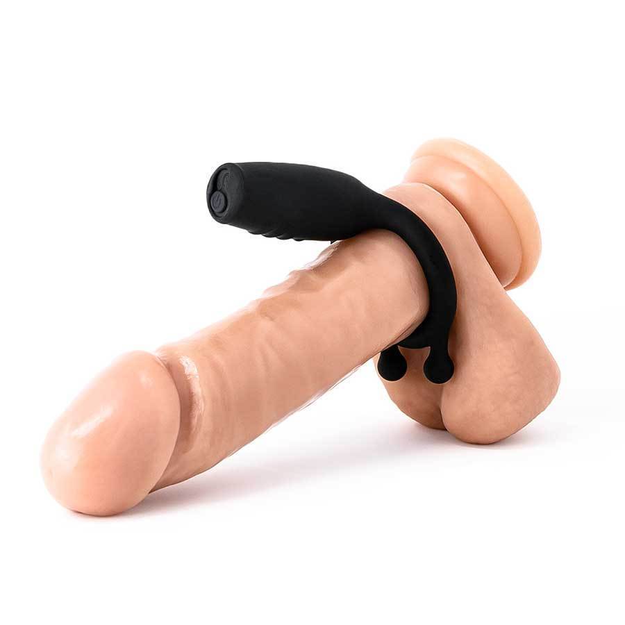 Rechargeable Silicone Vibrating Black Cock Ring By Lynk Pleasure Cock Rings