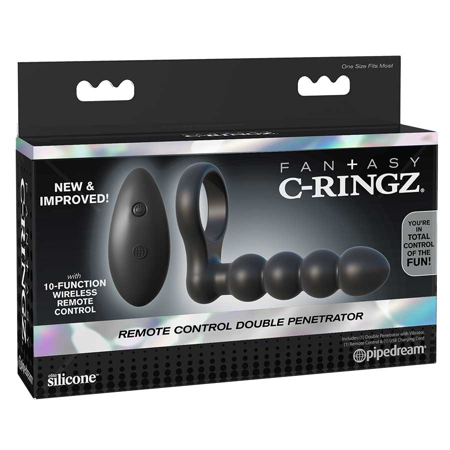 Remote Control Double Penetrator Vibrating Cock Ring by Fantasy C-Ringz Cock Rings