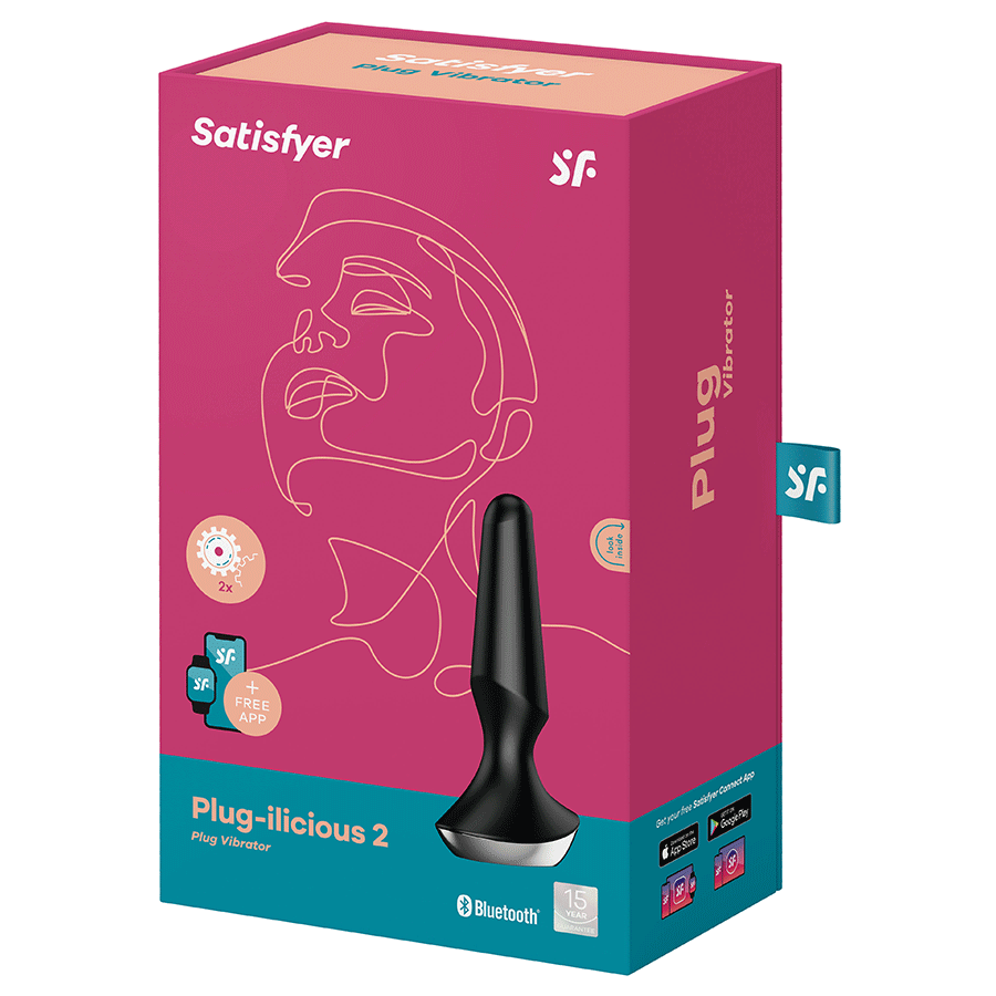 Satisfyer Plug-ilicious 2 Black Silicone Vibrating Butt Plug Anal Sex Toys