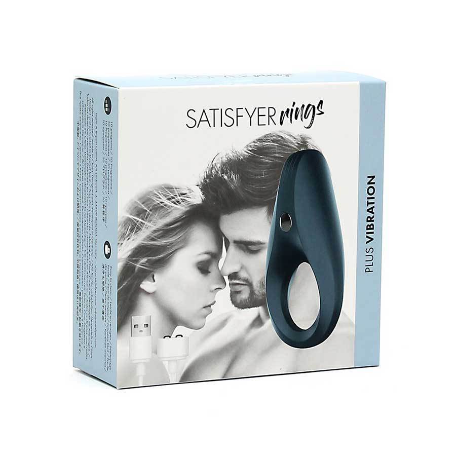 Satisfyer Plus Vibration Blue Silicone Cock Ring Couples Rechargeable Sex Toy Cock Rings