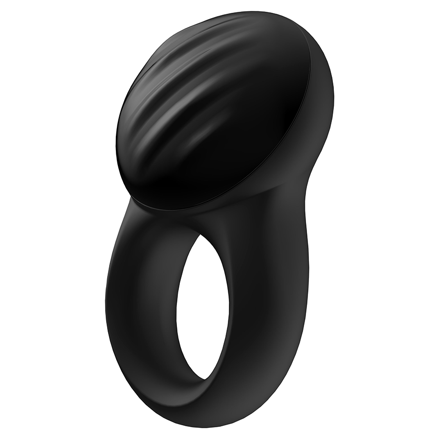 Satisfyer Signet Black Silicone Vibrating Cock Ring with App Control Cock Rings