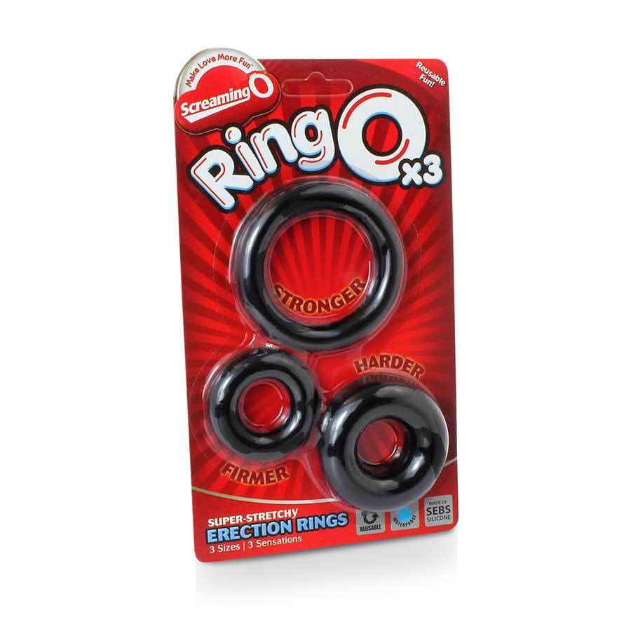 Screaming O Ring O X3 Cock Ring Kit for Men Cock Rings Black