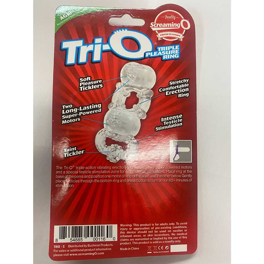 Screaming O Tri-O Dual Vibrating Cock and Ball Ring Screaming O Tri-O Dual Vibrating Cock and Ball Ring