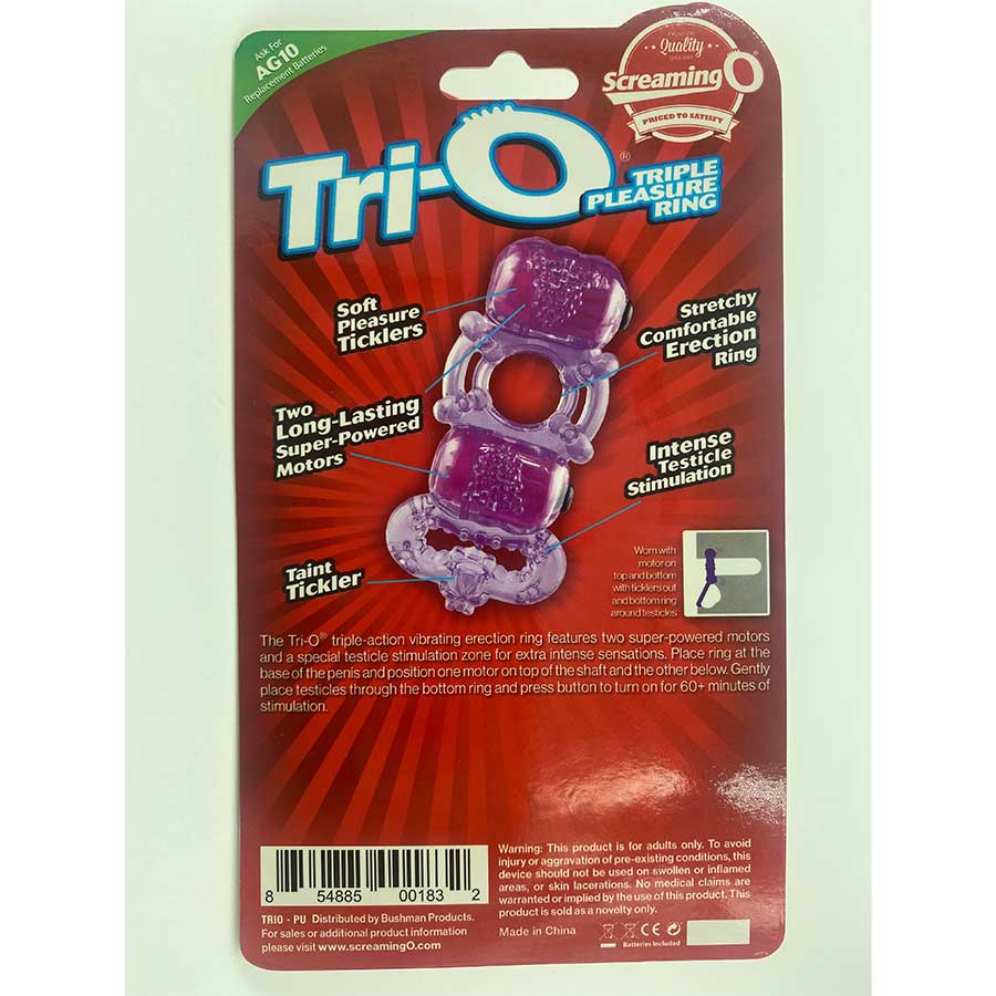 Screaming O Tri-O Dual Vibrating Cock and Ball Ring Screaming O Tri-O Dual Vibrating Cock and Ball Ring