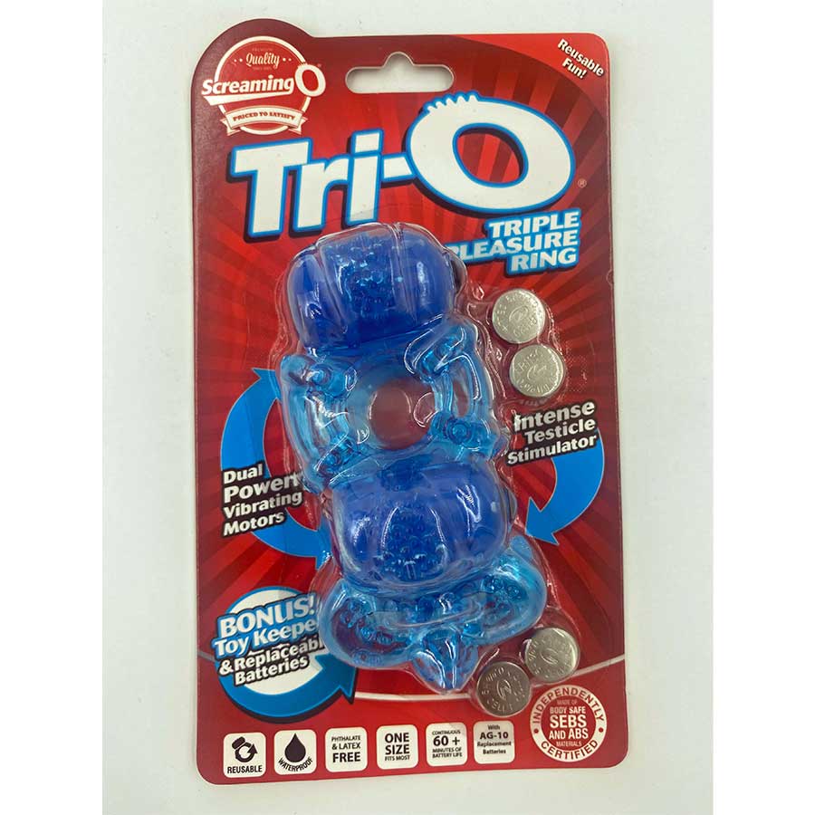 Screaming O Tri-O Dual Vibrating Cock and Ball Ring Screaming O Tri-O Dual Vibrating Cock and Ball Ring