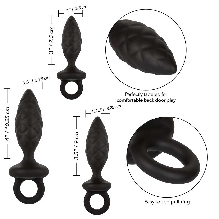 Silicone Anal Probe Kit Black by Cal Exotics Anal Sex Toys