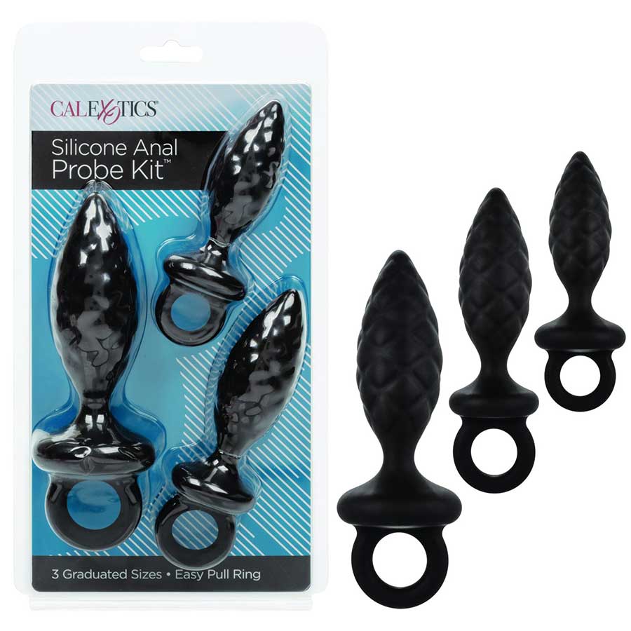 Silicone Anal Probe Kit Black by Cal Exotics Anal Sex Toys