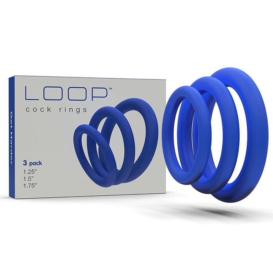 Silicone Cock Ring Set by Lynk Pleasure 3 Soft and Stretchy Penis Rings Cock Rings Blue
