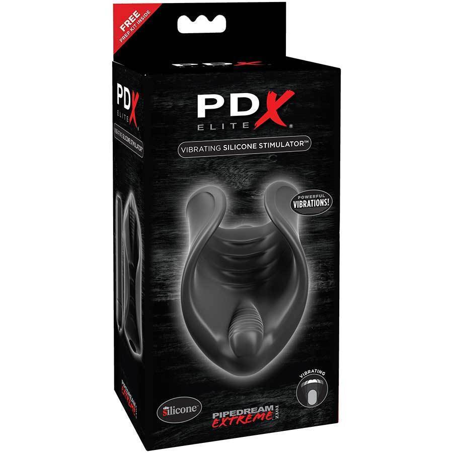 Silicone Penis Vibrator and Cock Head Stimulator by PDX Elite