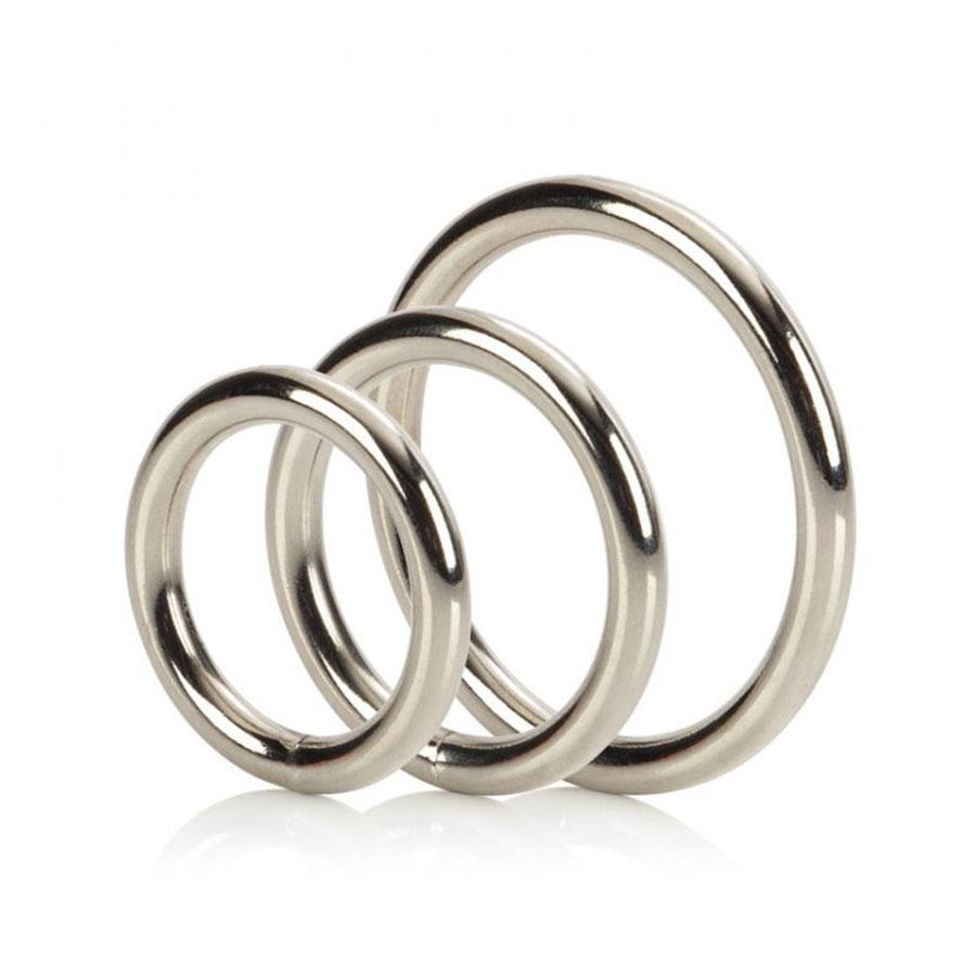 Silver Metal Cock Ring Set 3 Pack by Cal Exotics Cock Rings