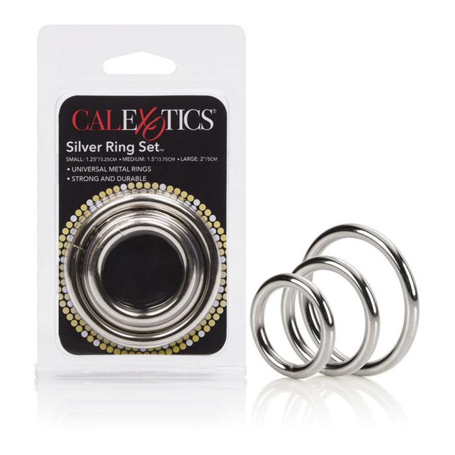 Silver Metal Cock Ring Set 3 Pack by Cal Exotics Cock Rings