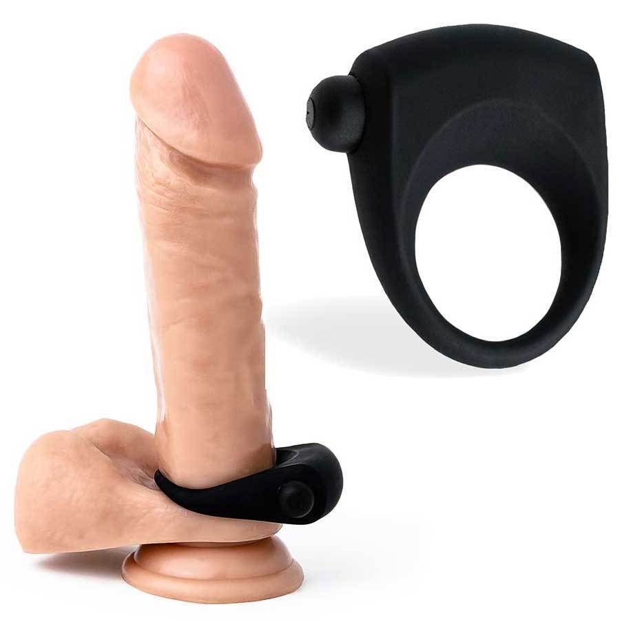 Single Speed Vibrating Cock Ring 1 N' Done Black Silicone Cock Rings