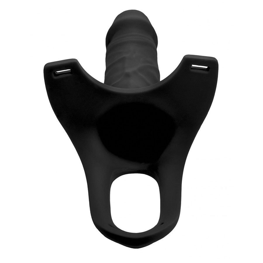 Size Matters Hollow Black Silicone Strap On for Men