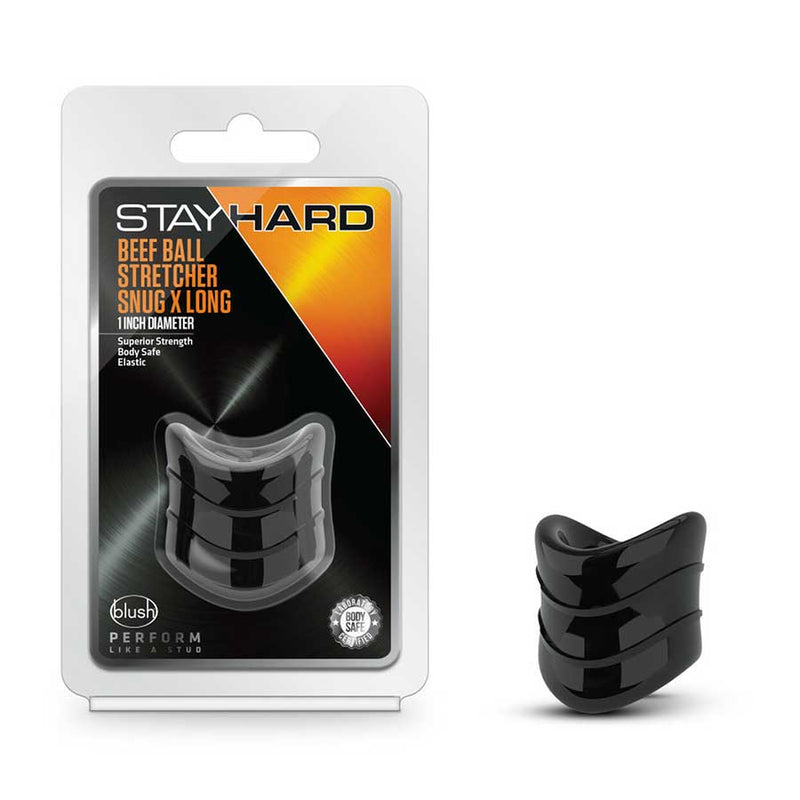 Stay Hard Beef 1.5 Inch Black Ball Stretcher by Blush Novelties Cock Rings