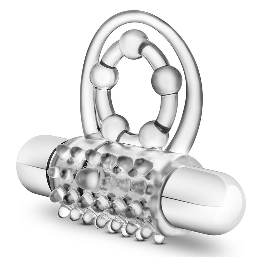 Stay Hard Vibrating Super Clitifier Clear Cock Ring With Bullet by Blush Novelties Cock Rings