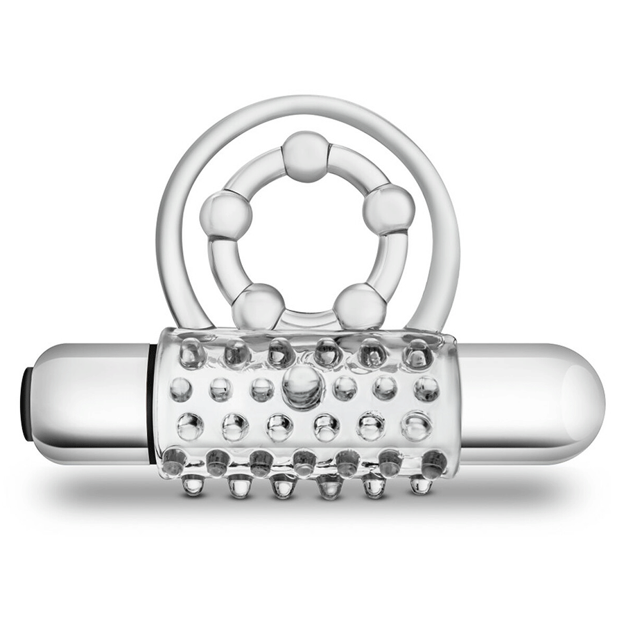 Stay Hard Vibrating Super Clitifier Clear Cock Ring With Bullet by Blush Novelties Cock Rings
