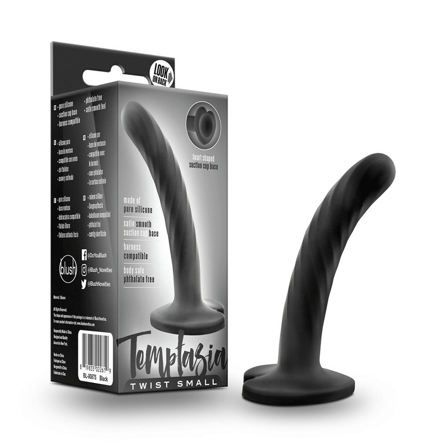 Temptasia Twist Black Silicone Dildo by Blush Novelties Dildos Small