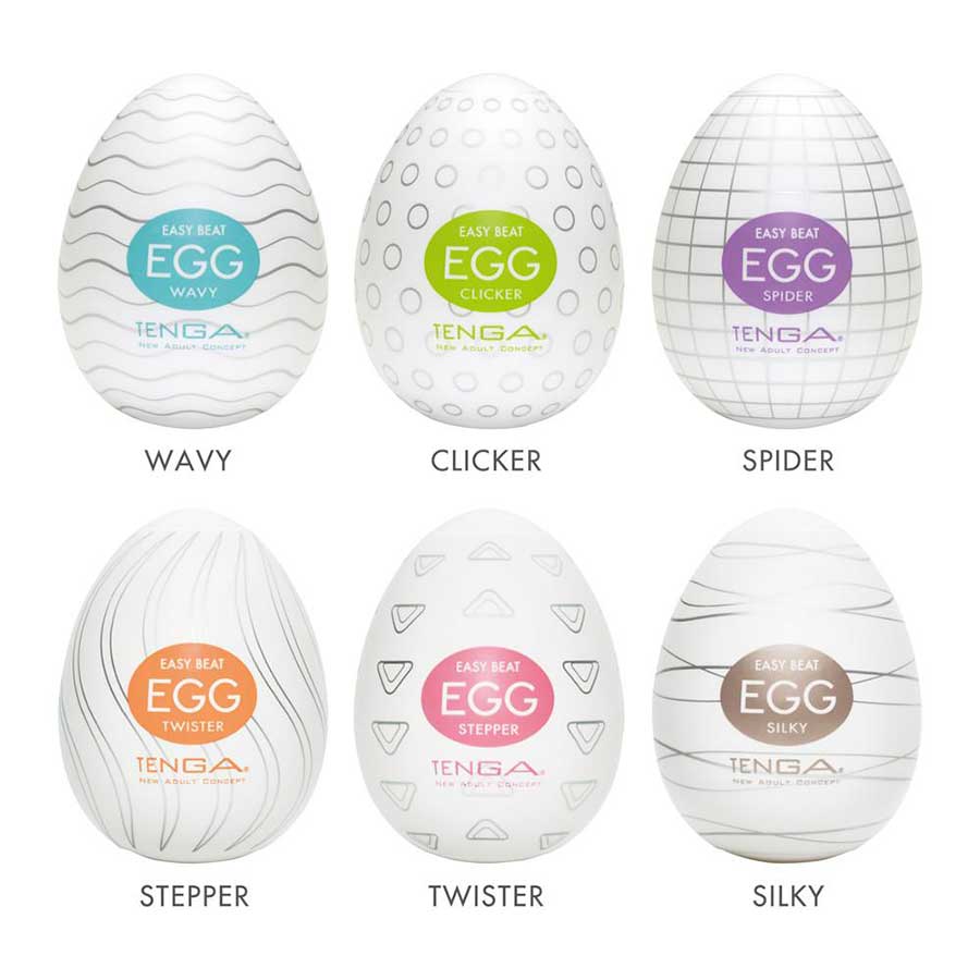 Tenga Easy Beat Original Egg 6 Pack Masturbator Set | Disposable Stroker Sleeves Masturbators