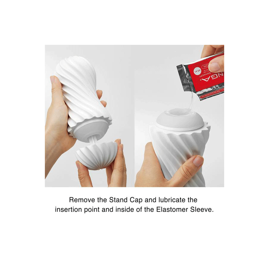 Tenga Flex |  Spinning and Flexible Stroker Black/White Masturbators