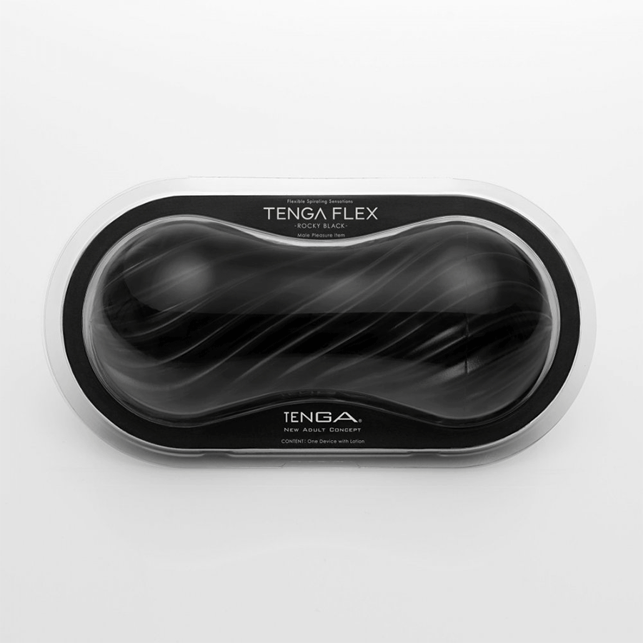 Tenga Flex |  Spinning and Flexible Stroker Black/White Masturbators