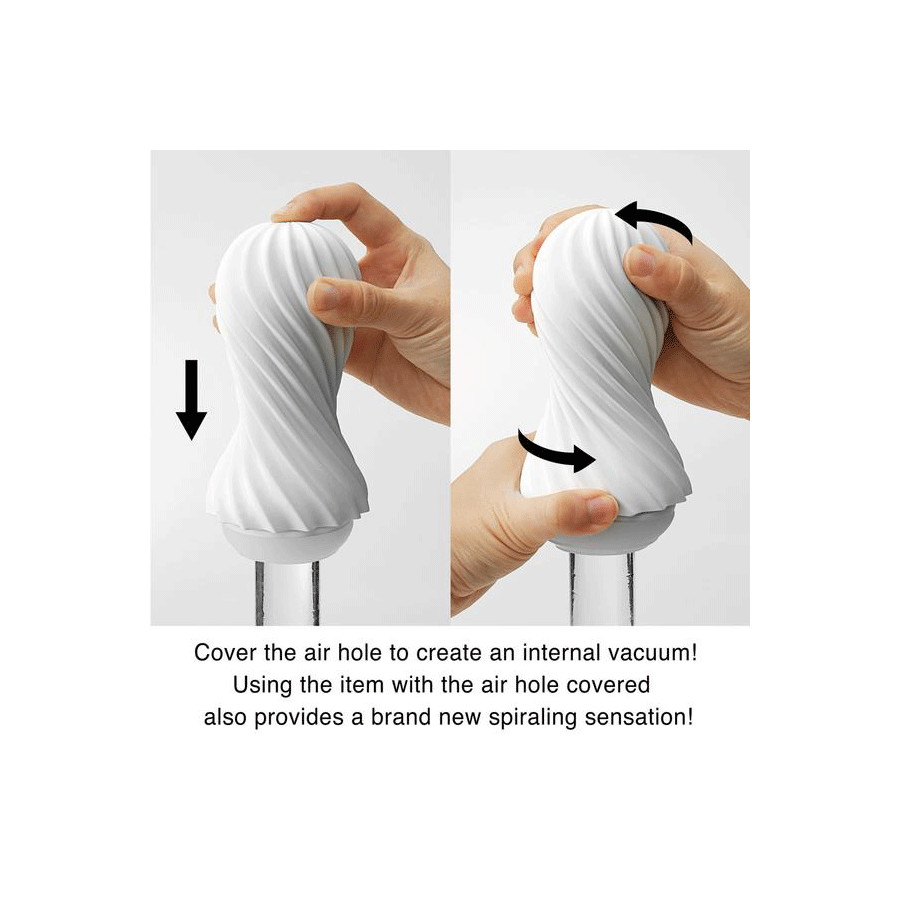 Tenga Flex |  Spinning and Flexible Stroker Black/White Masturbators