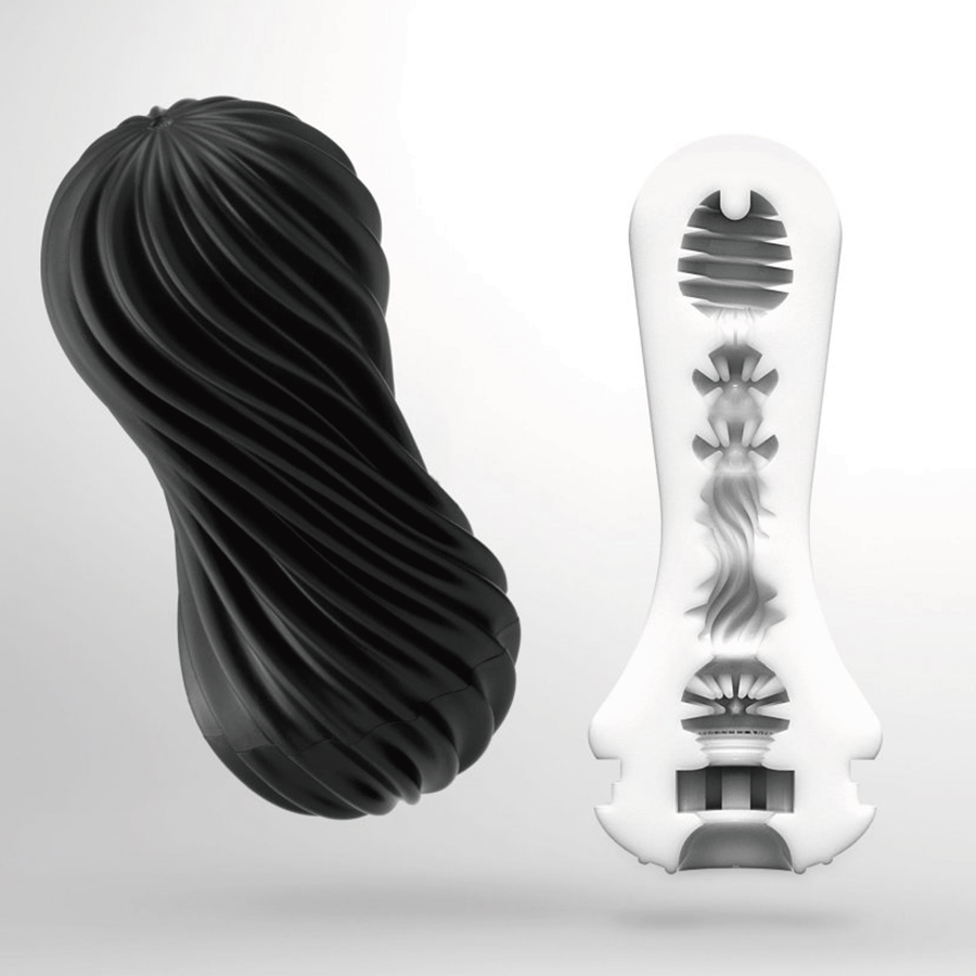 Tenga Flex |  Spinning and Flexible Stroker Black/White Masturbators