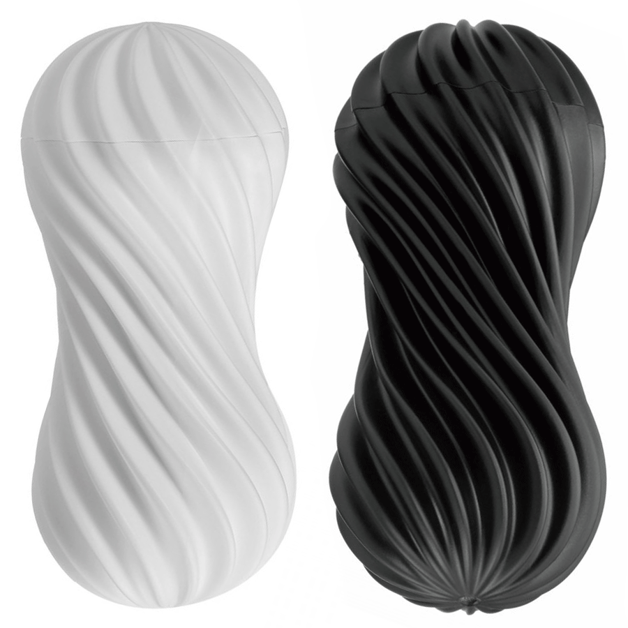 Tenga Flex |  Spinning and Flexible Stroker Black/White Masturbators