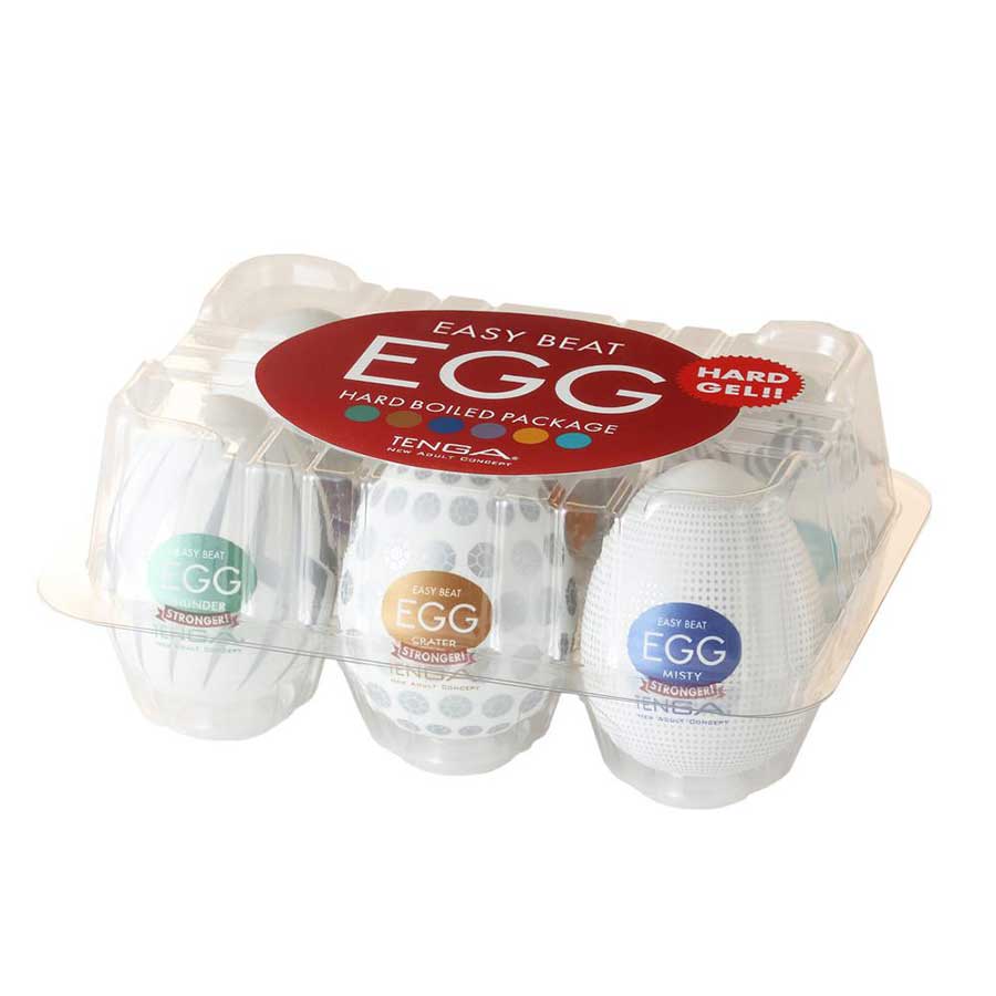 Tenga Hard Boiled Easy Beat Egg 6 Pack Masturbator Set | Disposable Stroker Sleeves Masturbators