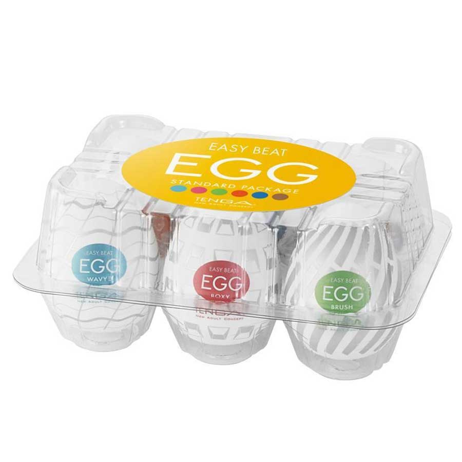 Tenga New Standard Easy Beat Egg 6 Pack Masturbator Set | Disposable Stroker Sleeves Masturbators