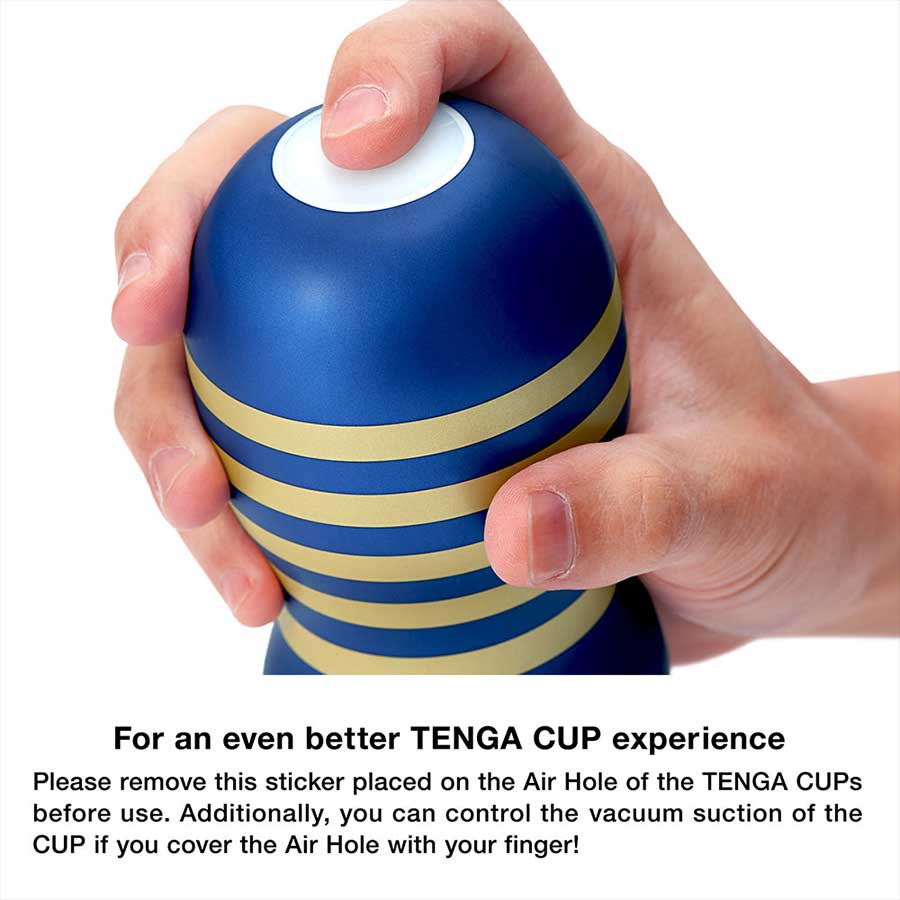 Tenga Premium Double Hole Male Masturbation Cup Blue Masturbators