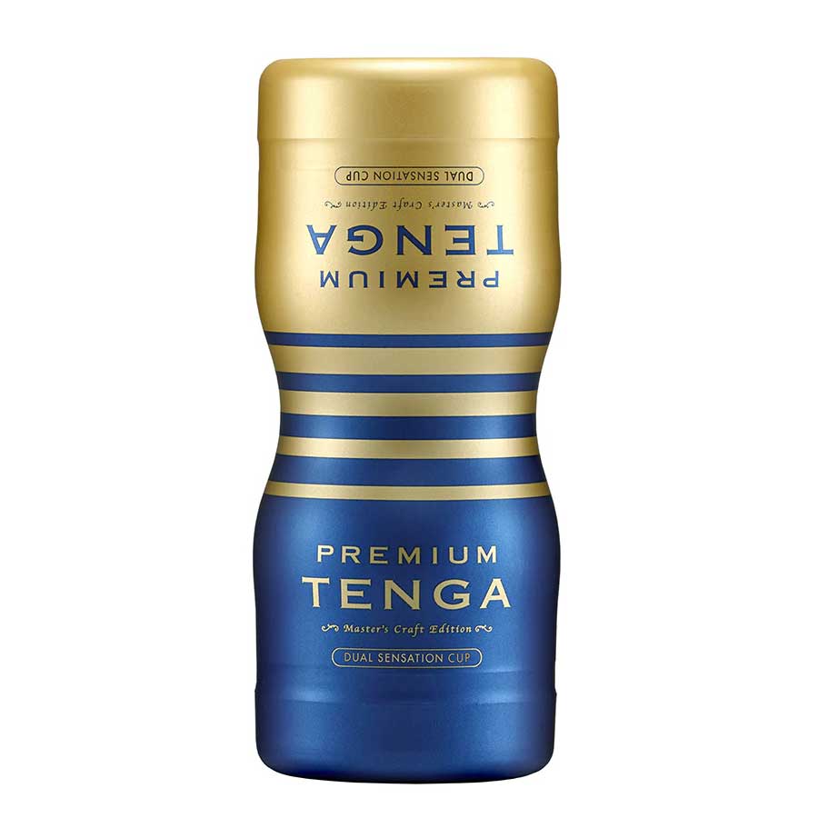 Tenga Premium Double Hole Male Masturbation Cup Blue Masturbators