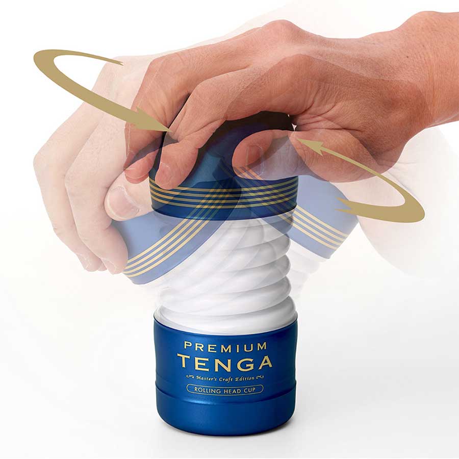 Tenga Premium Rolling Head Disposable Vacuum Cup Blue Masturbators