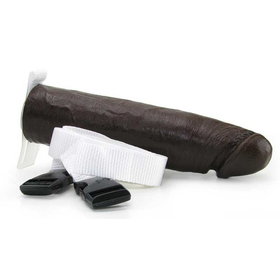 The Perfect 8 Inch Realistic Black Hollow Strap On Sleeve for Men by Dr. Love Cock Sheaths