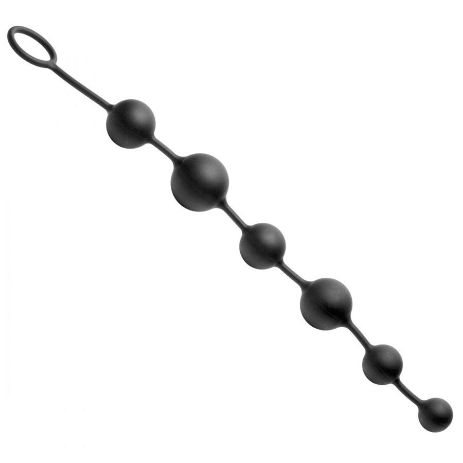 The Serpent 6 Anal Silicone Beads Black