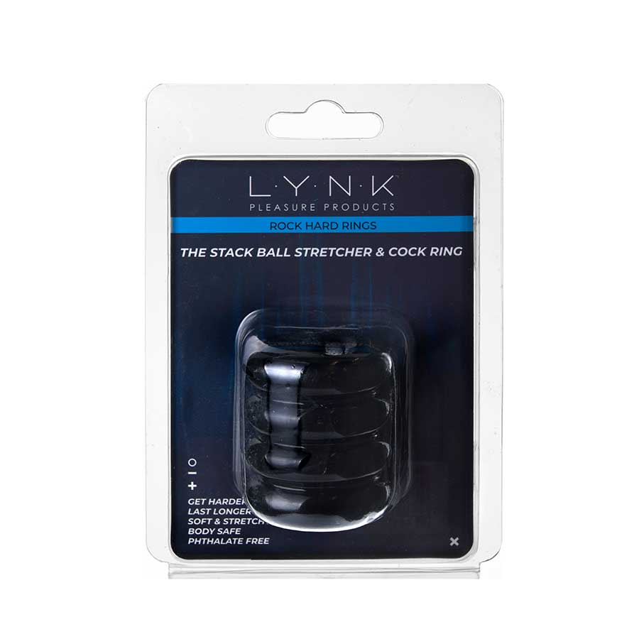 The Stack 2 Inch Ball Stretcher &amp; Cock Ring in Black by Lynk Pleasure Cock Rings