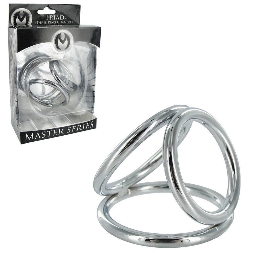 Triad Triple Cock Ring | Metal Three Ring Cock and Ball Device Triad Triple Cock Ring | Metal Three Ring Cock and Ball Device
