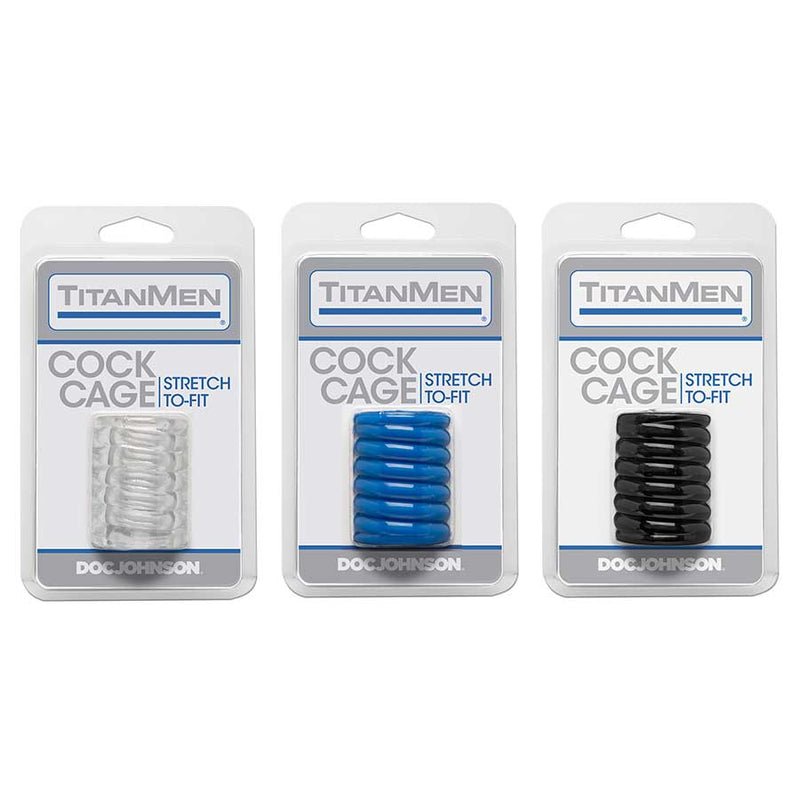TitanMen Ribbed Stretch-To-Fit Cock Cage Girth Enhancer Cock Sheaths