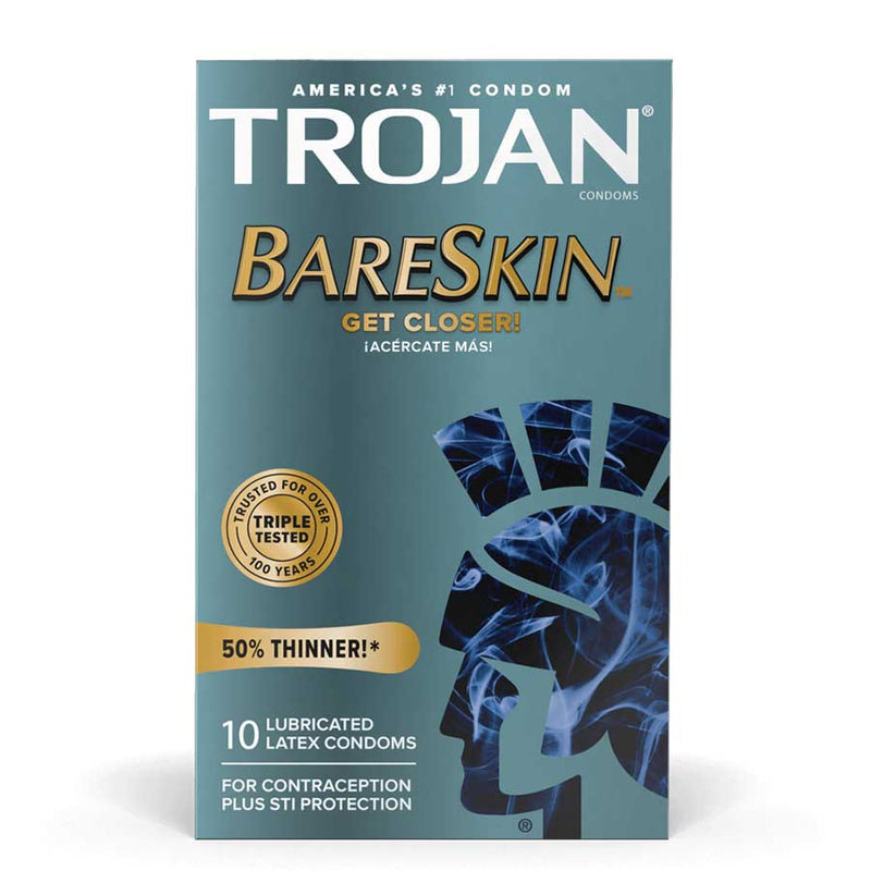 Trojan Sensitivity Bare Skin Lubricated Condoms 10 Pack Condoms