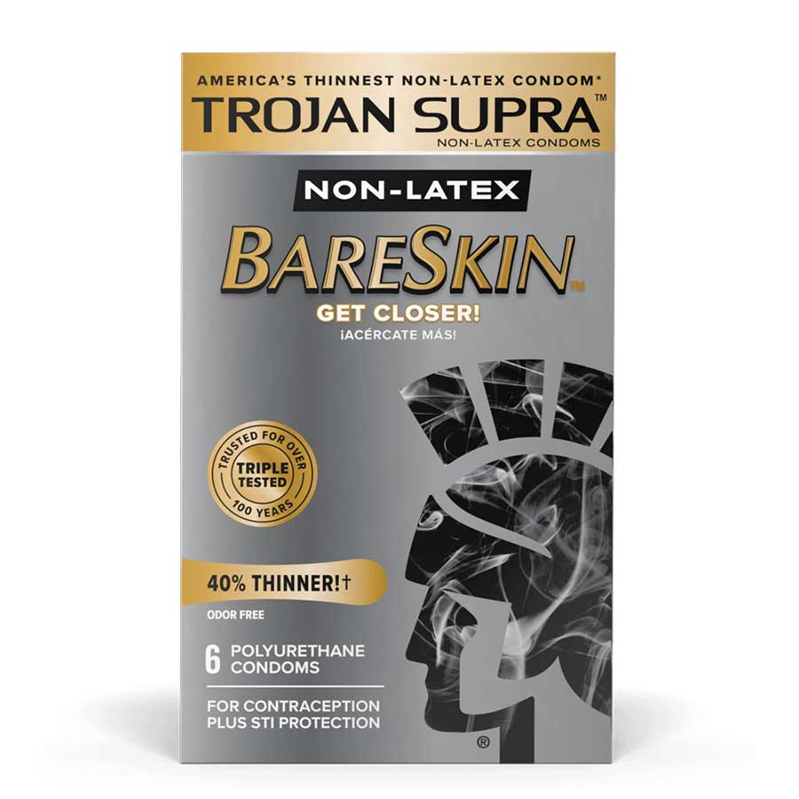 Trojan Supra Microsheer Non Latex Lubricated Condoms 6 Pack Condoms