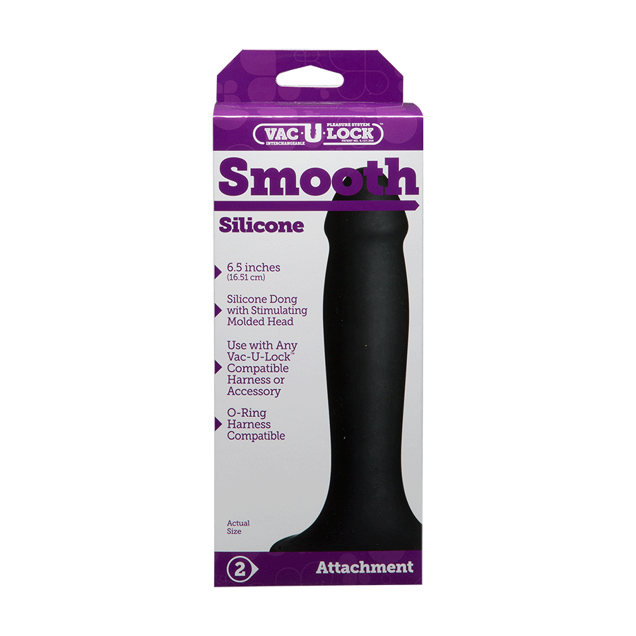 Vac-U-Lock 6.5 Inch Black Silicone Dildo by Doc Johnson Dildos