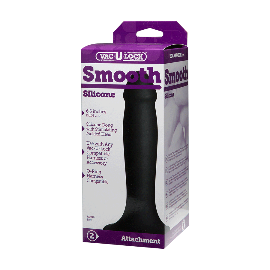 Vac-U-Lock 6.5 Inch Black Silicone Dildo by Doc Johnson Dildos