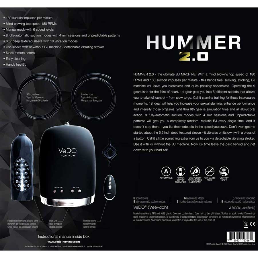 VeDO Hummer 2.0 Auto Blow Job Oral Sex Simulator Machine VeDO Hummer 2.0 Auto Blow Job Oral Sex Simulator Machine