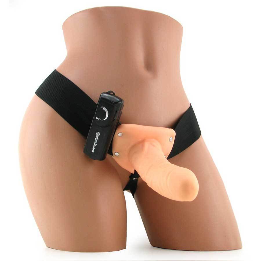 Vibrating Penis Extension Sleeve 6 Inch Hollow Tan Strap On Sheath Cock Sheaths