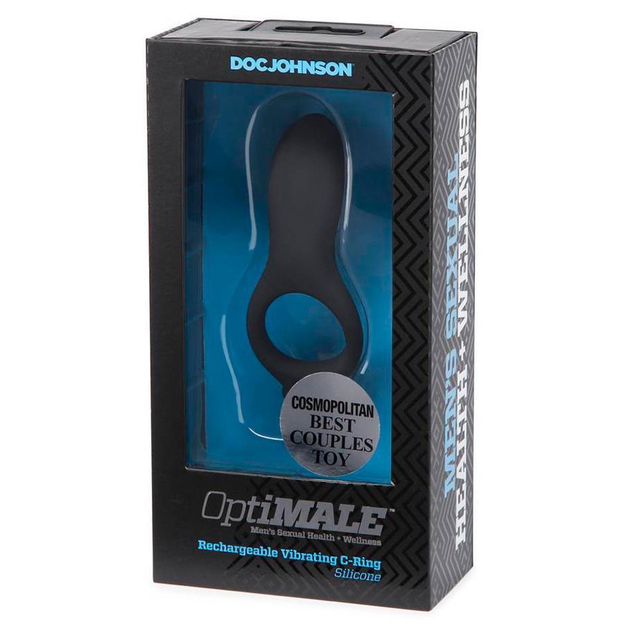Vibrating Rechargeable Cock Ring by Optimale Black Vibrating Rechargeable Cock Ring by Optimale Black